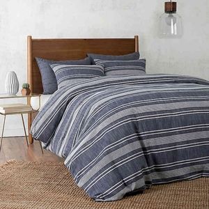 UGG Bayside Reversible QUEEN Duvet Cover, Navy